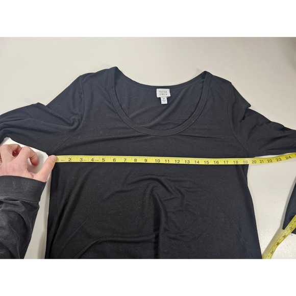Peyton Jensen medium black career casual soft stretch top made in USA ^ - Picture 6 of 6